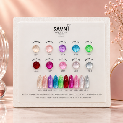 Savni UV Gel Polish Kit Set 10 PCS, 15ml Each, Cat Eye, Model-A11