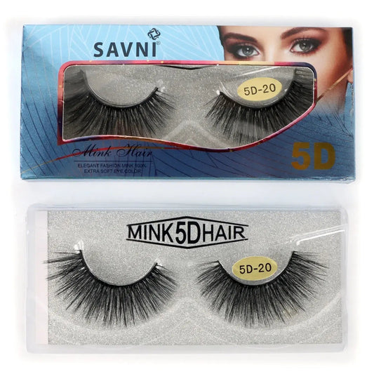 Savni 5D Professional Temporary Mink Hair Eyelash Extension 10 pairs Model 5D-20