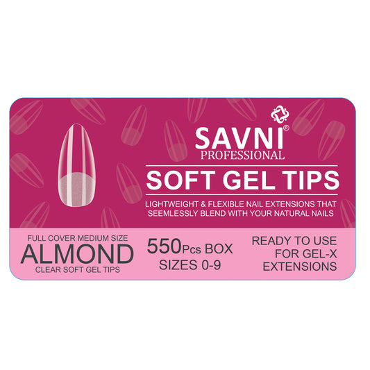 Savni Soft Gel Tips / Gel-X Extension Tips, 550 Pcs