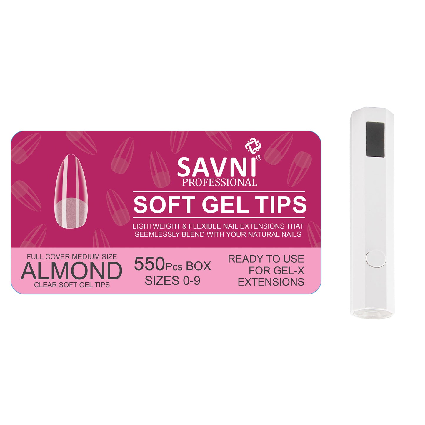Savni Soft Gel Tips / Gel-X Extension Tips, 550 Pcs