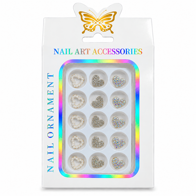 Heart Shape Stone Nail Art Accessories