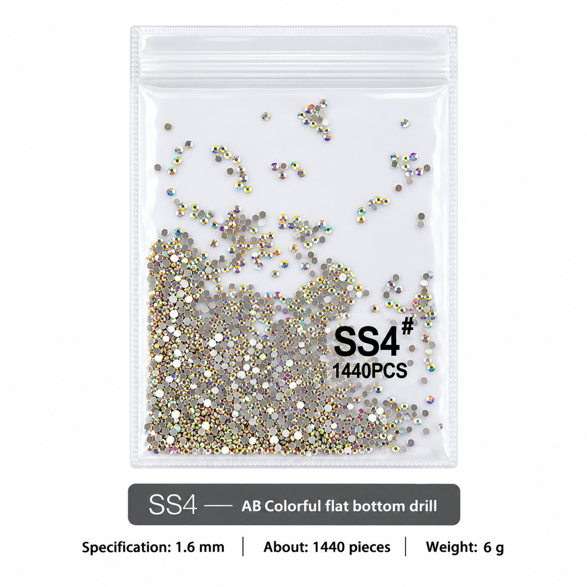 SS Flat Rhinestone - Rainbow