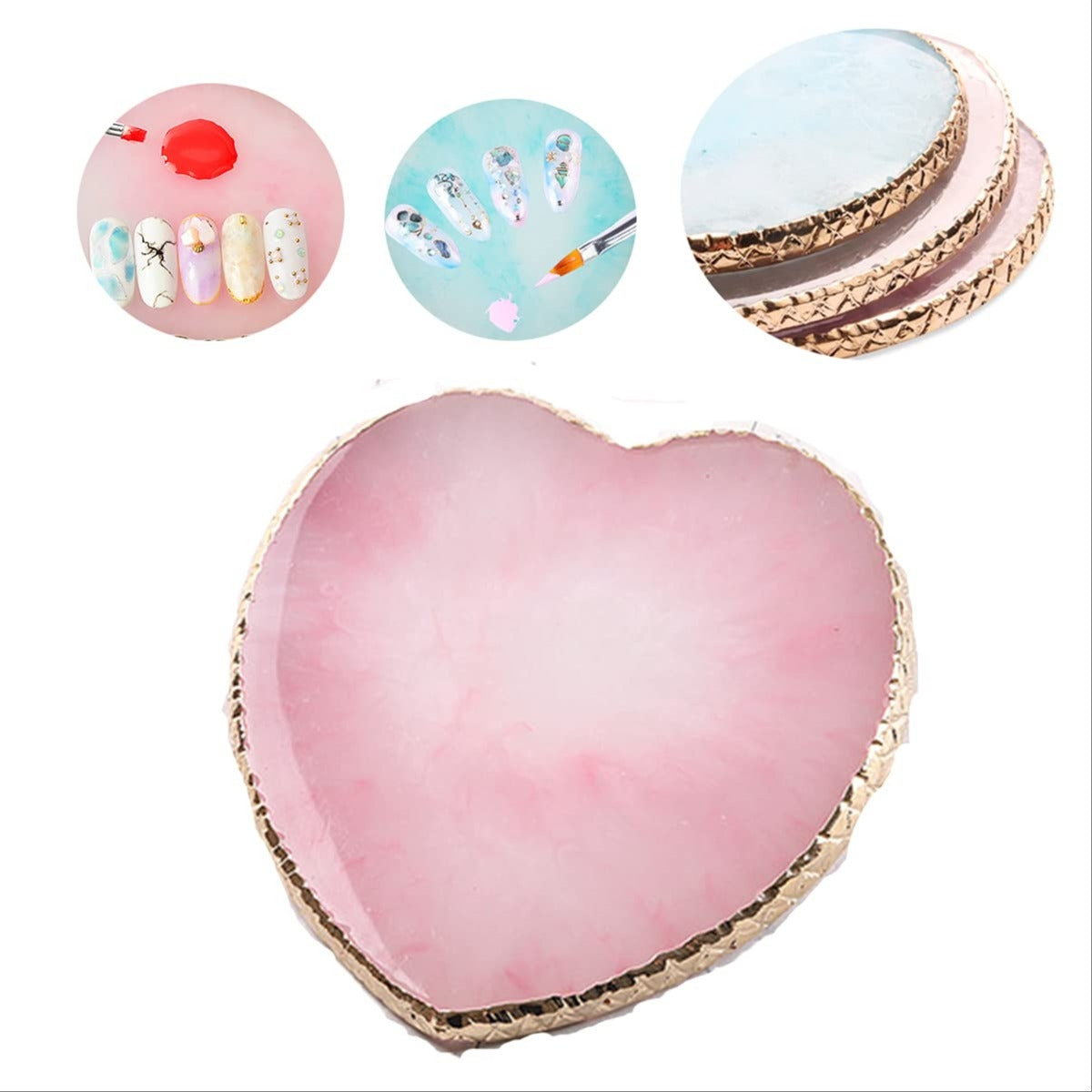 Resin Plate Mixing Palette Heart Shape - Assorted Color