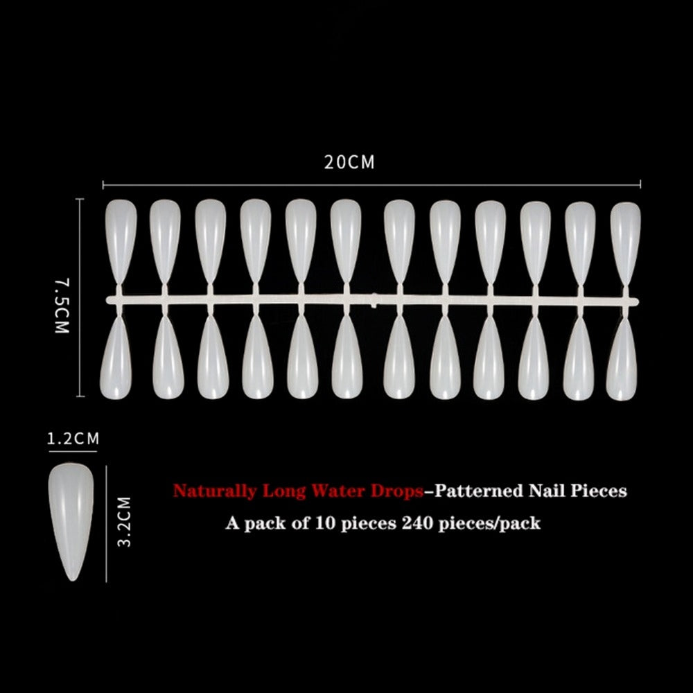 Rounded Bottom Stiletto Shape Nail Display Tips - 240 Nails