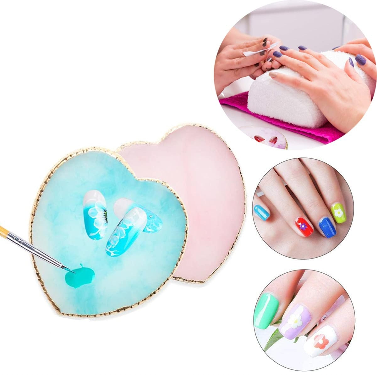 Resin Plate Mixing Palette Heart Shape - Assorted Color