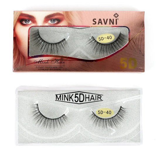 Savni 5D Professional Temporary Mink Hair Eyelash Extension 10 pairs Model 5D-40