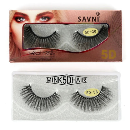 Savni 5D Professional Temporary Mink Hair Eyelash Extension 10 pairs Model 5D-36