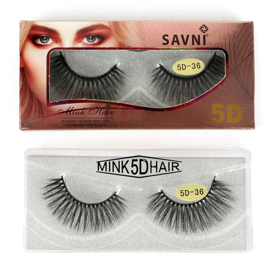 Savni 5D Professional Temporary Mink Hair Eyelash Extension 10 pairs Model 5D-36