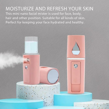 Nano Facial Mist Atomizer for Hydration and Makeup USB Battery Powered