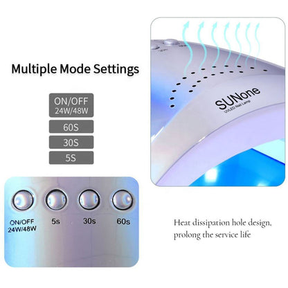 SUNone 48W Smart UV/LED Nail Lamp with USB and Motion Sensor – Professional Nail Curing Tool Hyphen Associate Color