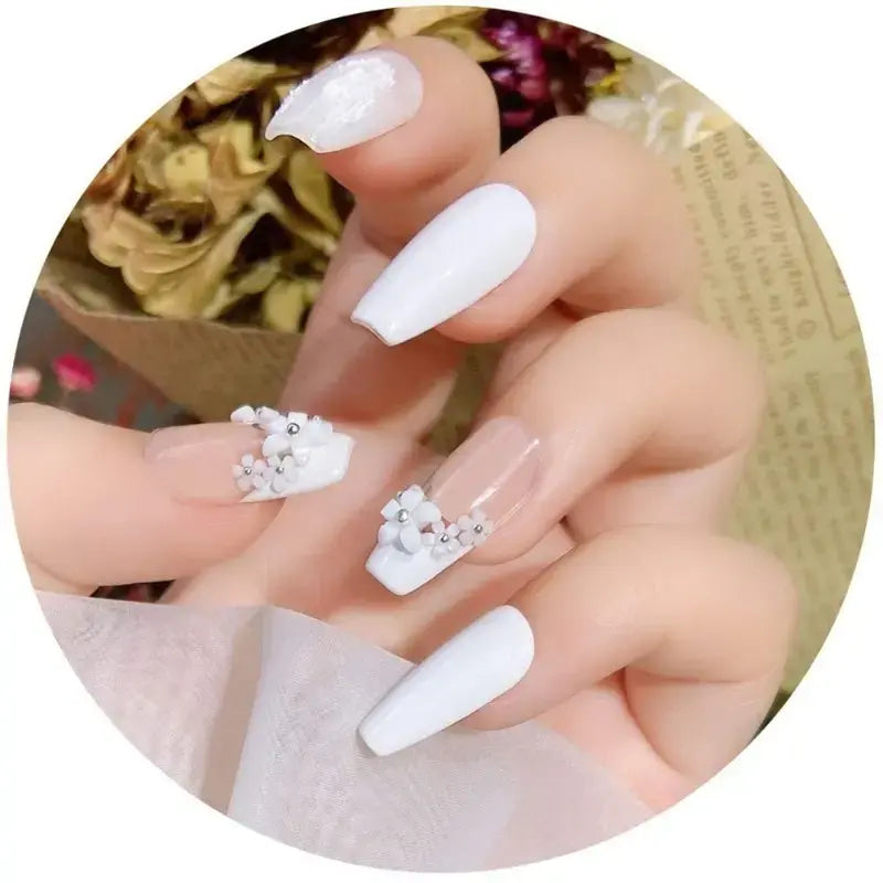 3D Flower Nail Accessory Charms with Caviar Beads