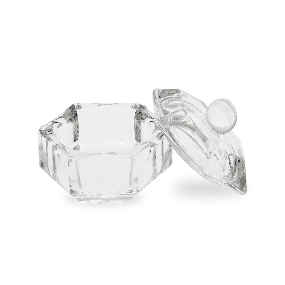 Premium Glass Dappen Dish with Lid Octagon Shape