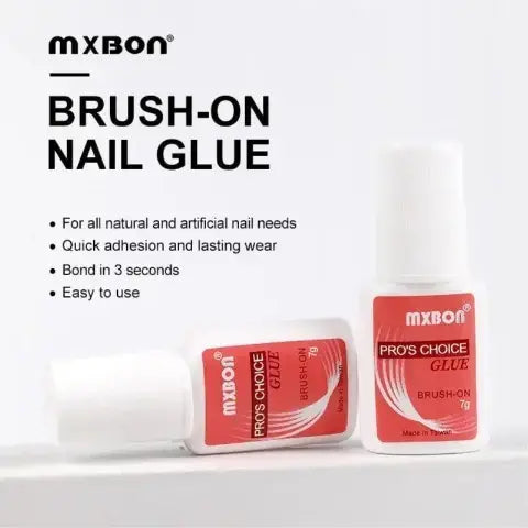 Mxbon Professional Nail Glue for Extensions, Press On Nails & Accessories - 1 Piece (7g Brush Applicator)