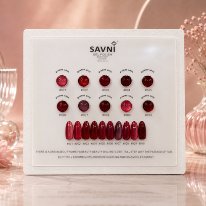 Savni UV Gel Polish Kit Set Of 10 PCS, 15ml Each, Cat Eye, Model-A05