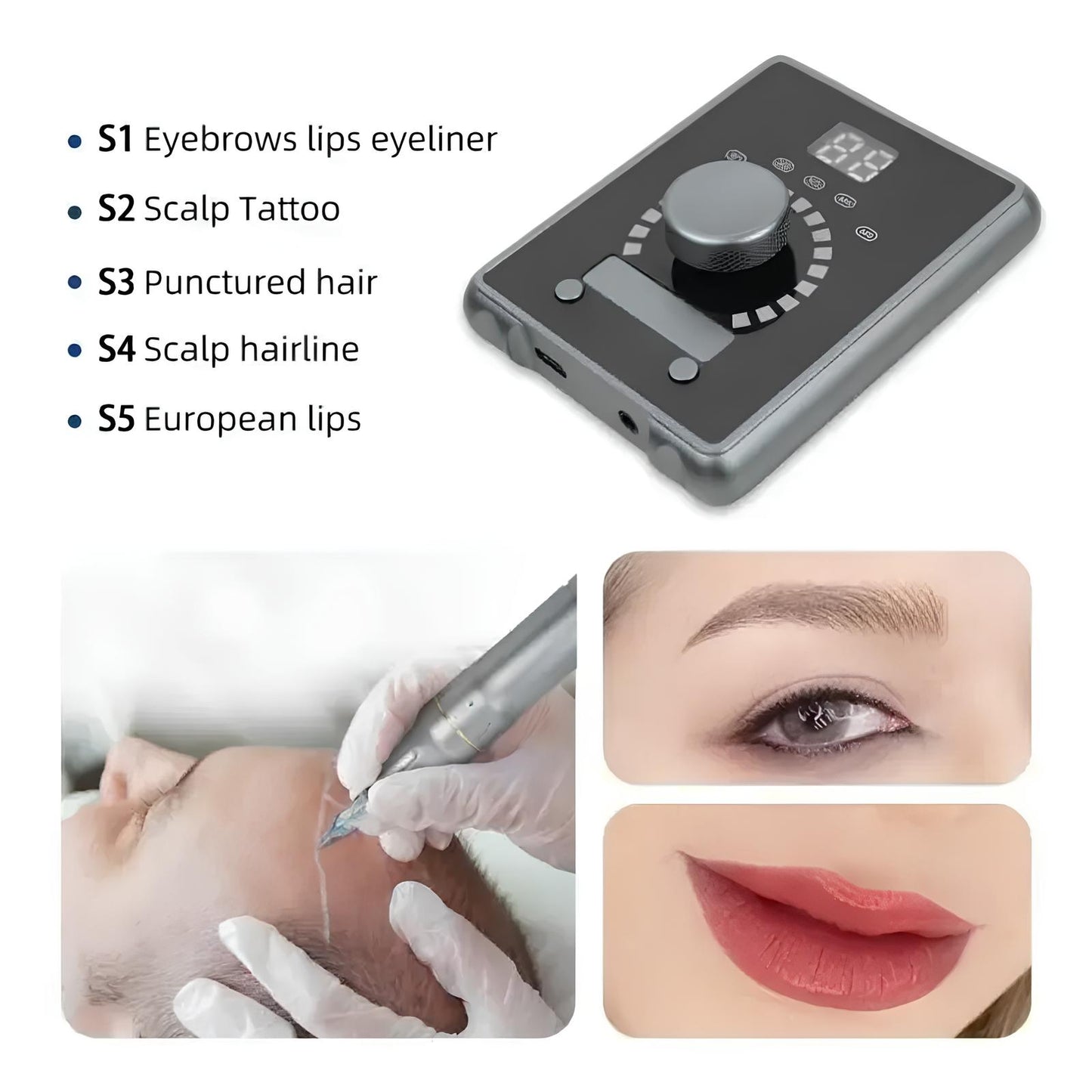 Premium PMU Machine for Microblading, Tattoo, Lip Liner & Full Lip Color