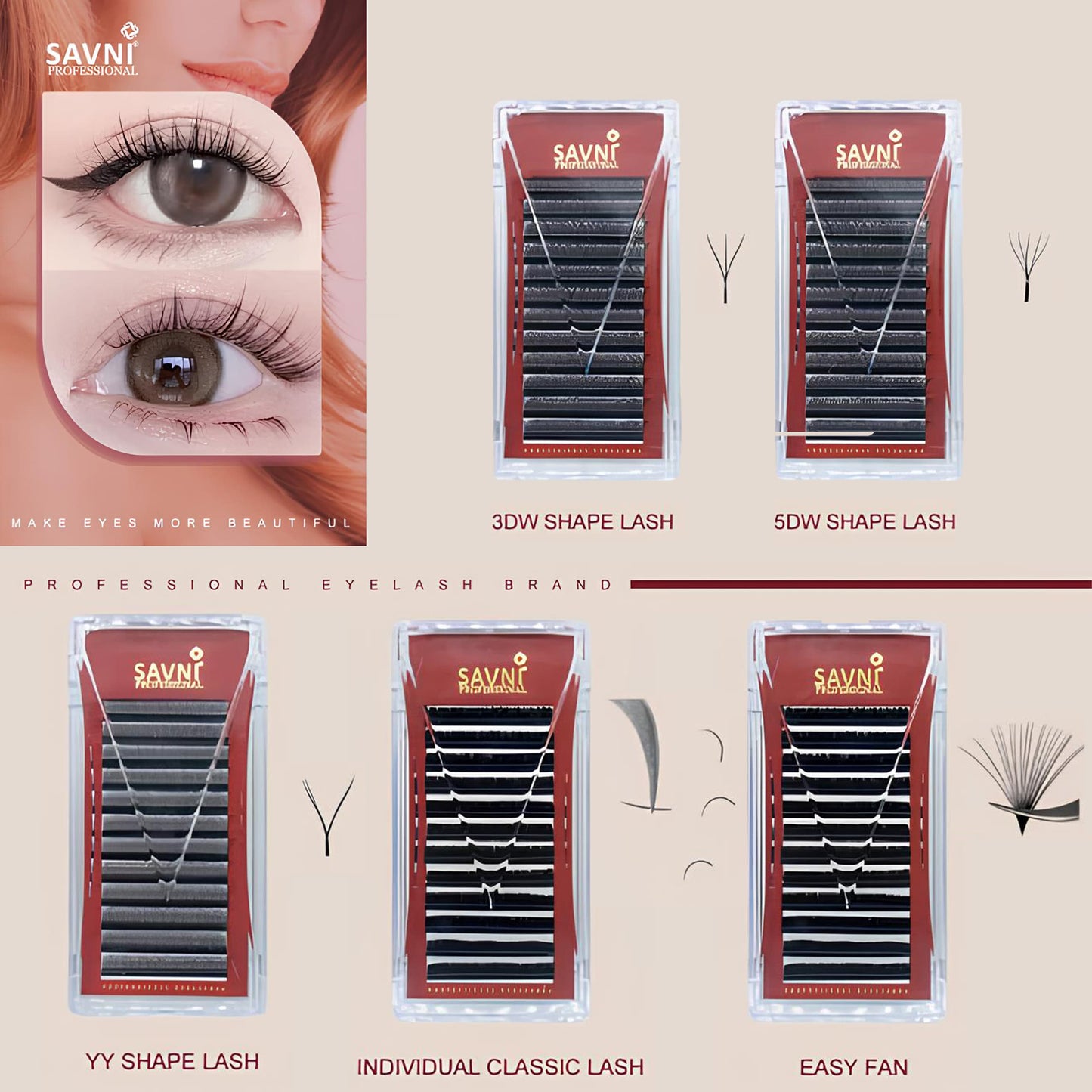 Savni YY Spikes Permanent Eyelash Extension 0.07 Thickness