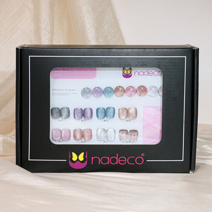 Nadeco UV Gel Polish Kit Set Of 8, 15ml each, Crystal Cat Eye Palette, Model - I