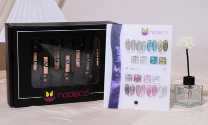 Nadeco UV Gel Polish Kit Set Of 8, 15ml each, Aurora Jelly &amp; Iridescent Palette, Model - E
