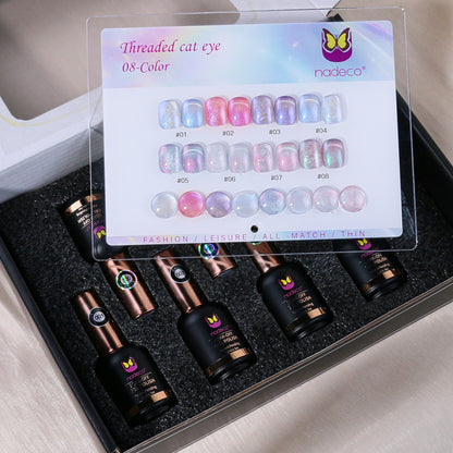 Nadeco UV Gel Polish Kit Set Of 8, 15ml each, Soft Pastel & Shimmer Palette, Model - A