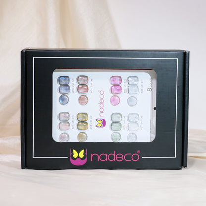 Nadeco UV Gel Polish Kit Set Of 8, 15ml each, Cat Eye Multitone Palette, Model - H
