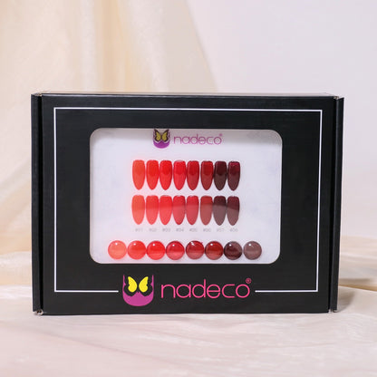 Nadeco UV Gel Polish Kit Set Of 8, 15ml each, Red Velvet Palette, Model - G