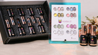 Nadeco UV Gel Polish Kit Set Of 8, 15ml each, Cat Eye Multitone Palette, Model - H