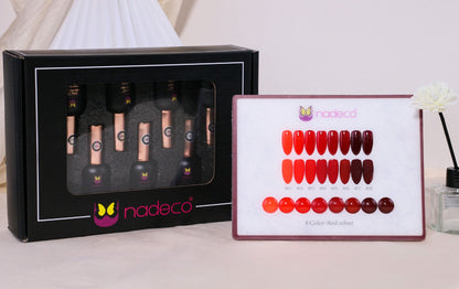 Nadeco UV Gel Polish Kit Set Of 8, 15ml each, Red Velvet Palette, Model - G
