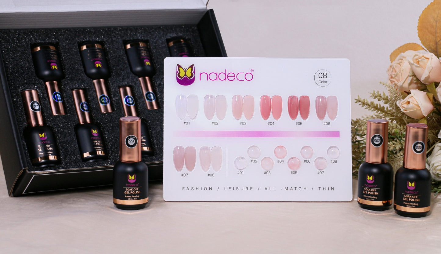 Nadeco UV Gel Polish Kit Set Of 8, 15ML Model - F