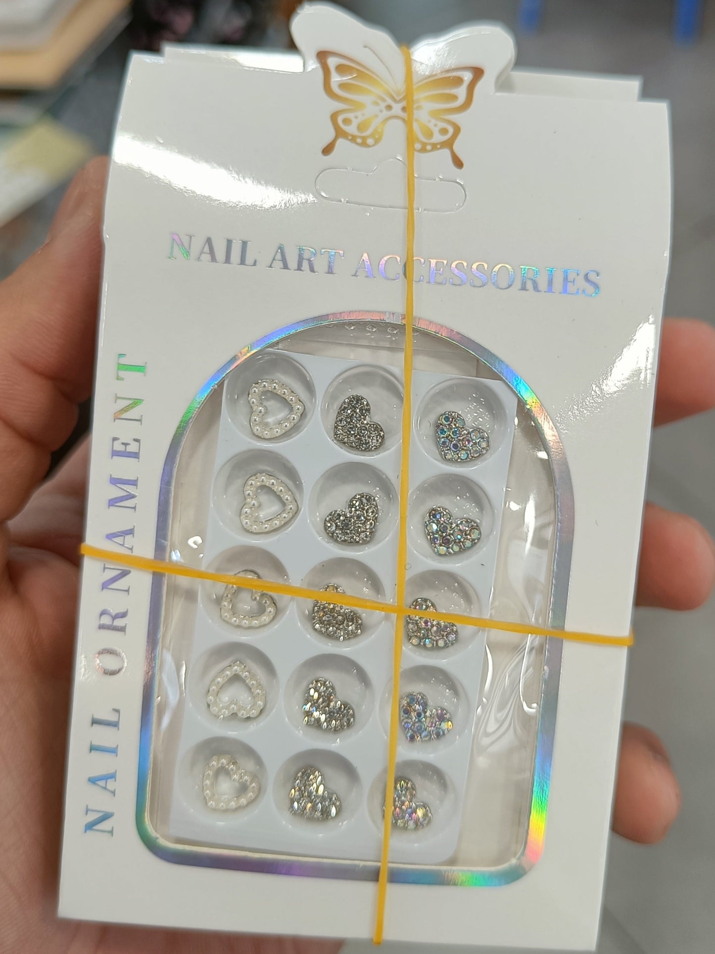 Heart Shape Stone Nail Art Accessories