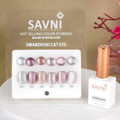 Savni Core-6 Swarovski Cat Eye UV Gel Polish Set of 6 - 10ml each