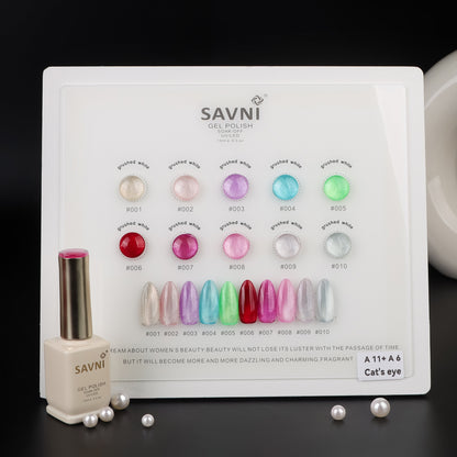 Savni UV Gel Polish Kit Set 10 PCS, 15ml Each, Cat Eye, Model-A11