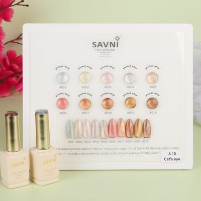 Savni UV Gel Polish Kit Set Of 10 PCS, 15ml Each, Cat Eye, Model-A10