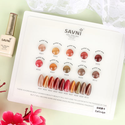 Savni UV Gel Polish Kit Set Of 10 PCS, 15ml Each, Cat Eye, Model-A03