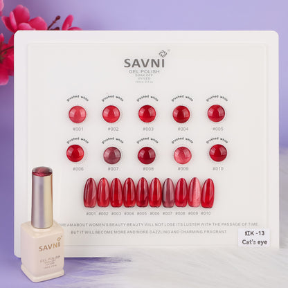 Savni UV Gel Polish Kit Set Of 10 PCS, 15ml Each, Cat Eye, Model-A05