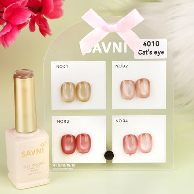 Savni UV Gel Polish Kit Set Of 4 PCS, 15ml Each, Cat Eye, Model-4010