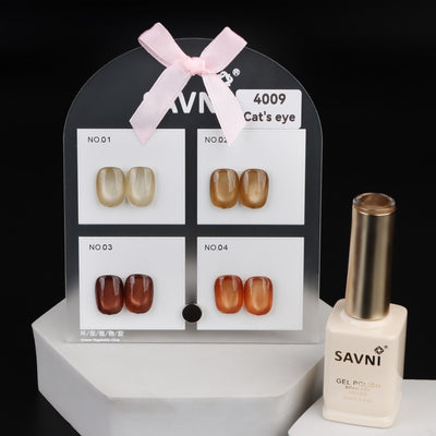 Savni UV Gel Polish Kit Set Of 4 PCS, 15ml Each, Cat Eye, Model-4009
