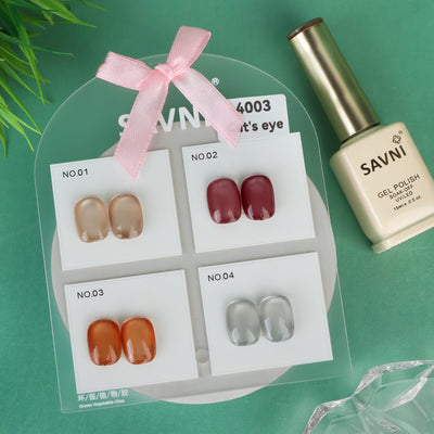 Savni UV Gel Polish Kit Set Of 4 PCS, 15ml Each, Cat Eye, Model-4003