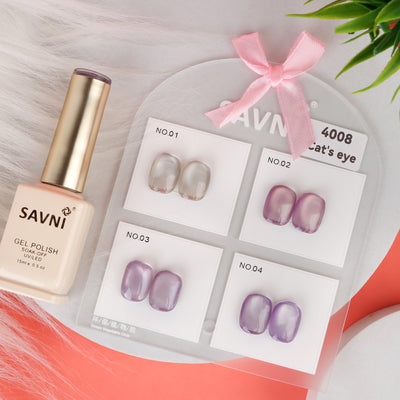Savni UV Gel Polish Kit Set Of 4 PCS, 15ml Each, Cat Eye, Model-4008