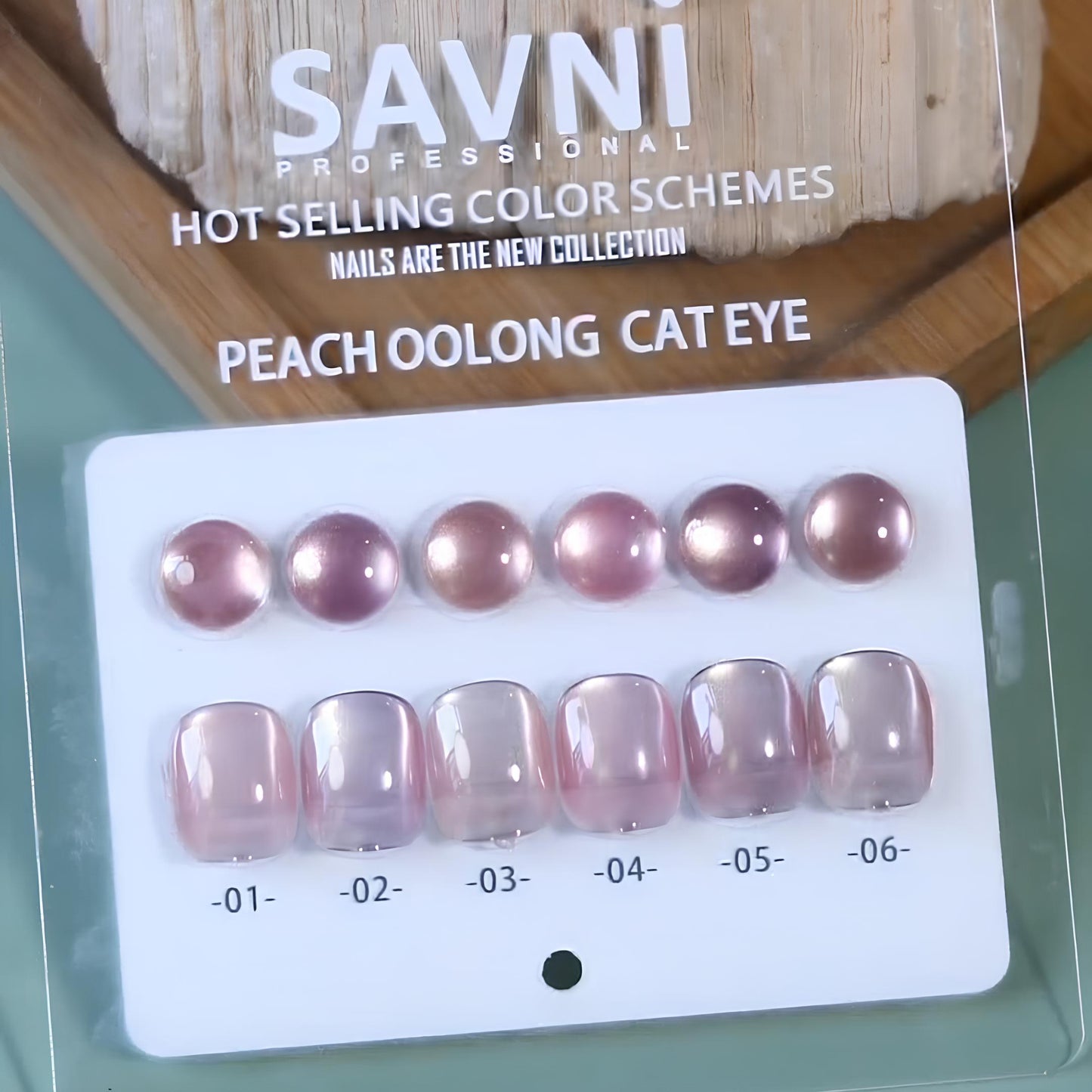 Savni Core - Peach oolong Cat Eye UV Gel Polish Kit, Set Of 6pcs-10ml Each