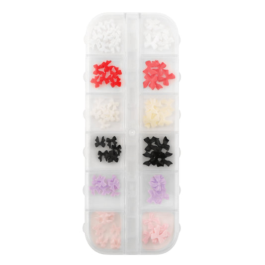 12 Grid Plastic Pastel Bow Mix Color Accessories