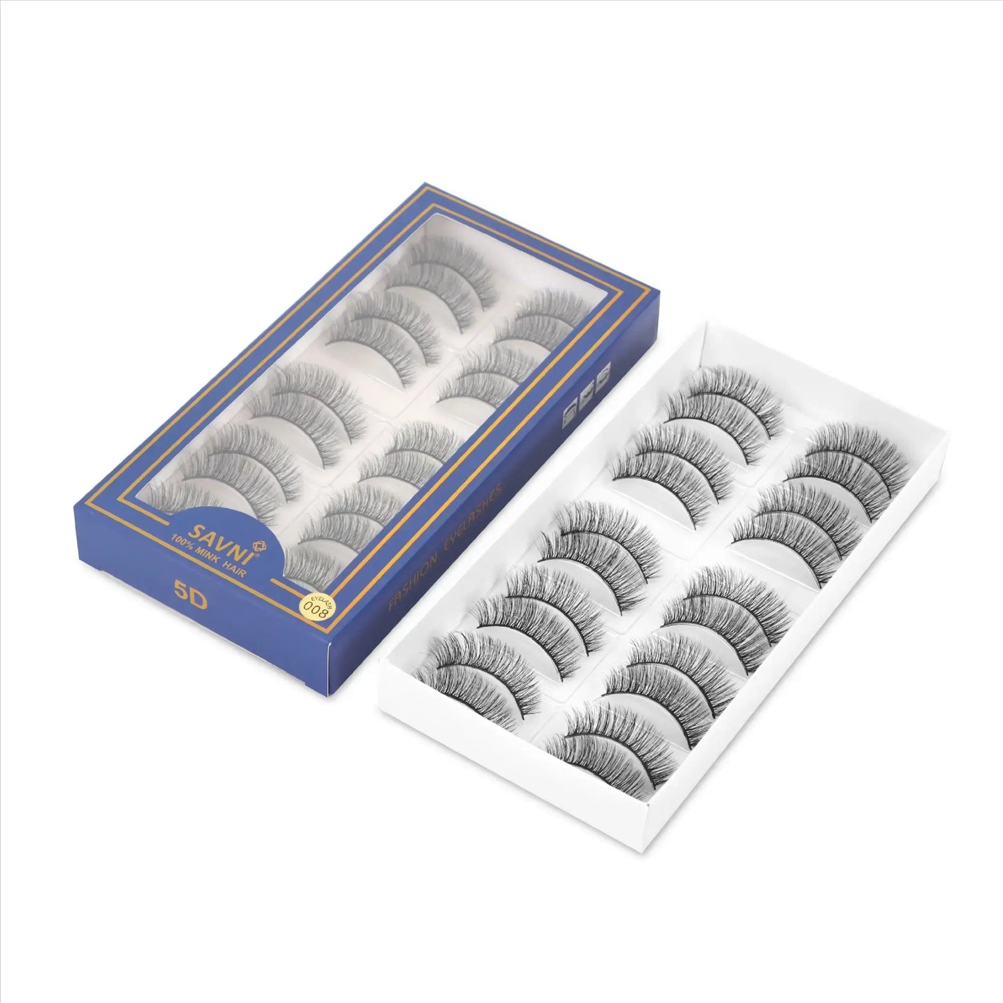 Savni 5D Temporary Mink Hair Eyelash Extensions 10 pairs Model 008