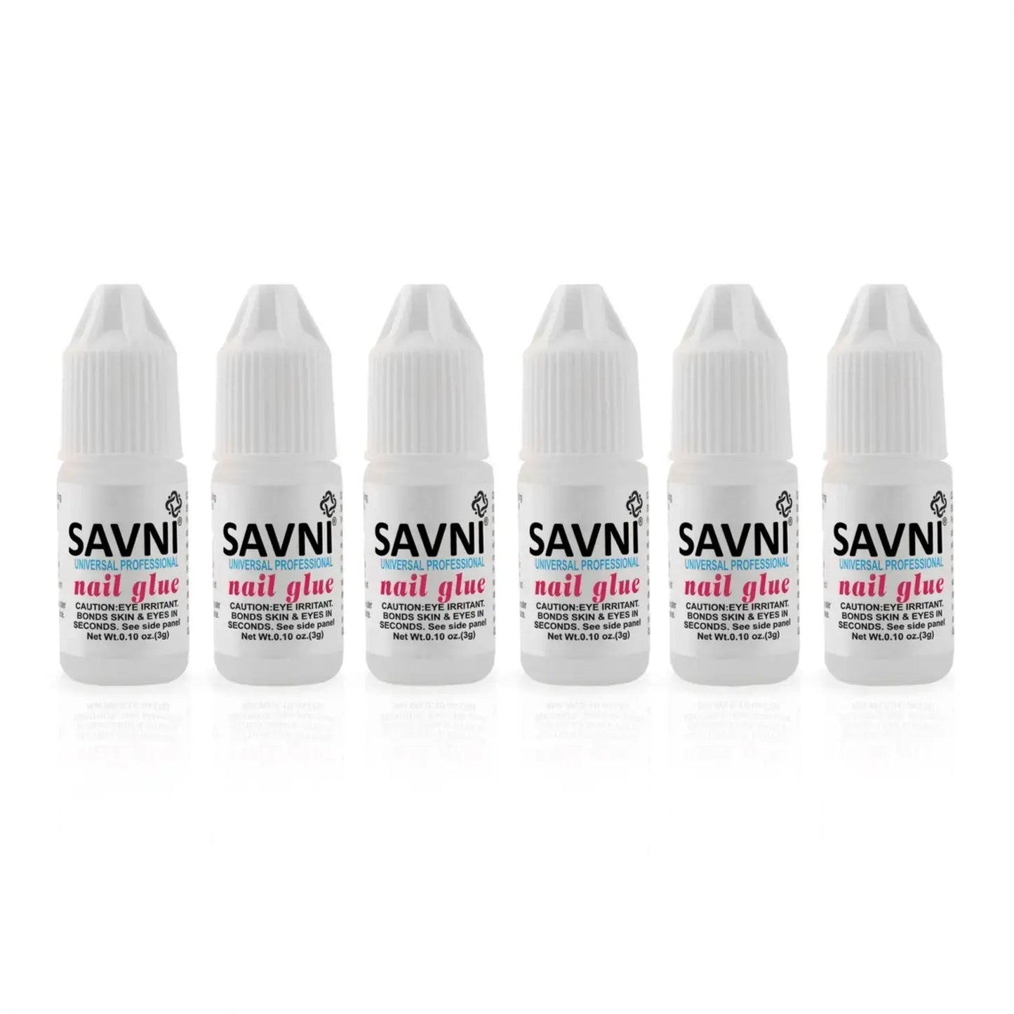 Savni Professional Nail Glue for Extensions, Press On Nails & Accessories - Pack of 6 (3 gram each)