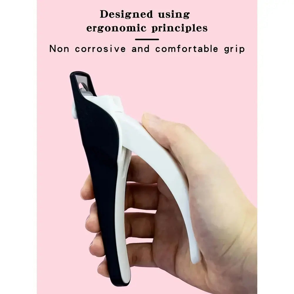 Premium Plastic Fake Nail Tip Cutter with Built In Nail Polisher