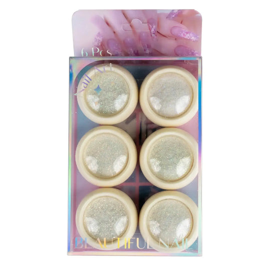 White Snowflake Chrome Powder - Set of 6