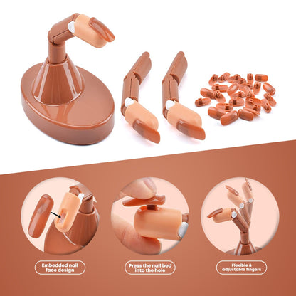 Practice Dummy with 3 Fingers - 100 Removable Nails