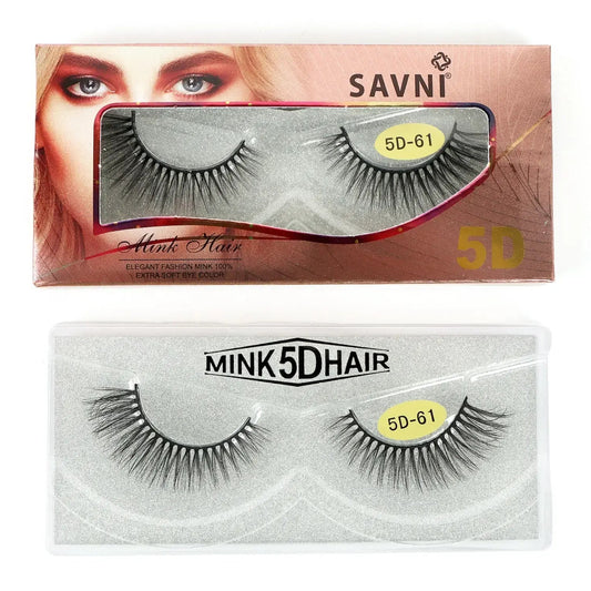 Savni 5D Professional Temporary Mink Hair Eyelash Extension 10 pairs Model 5D-61