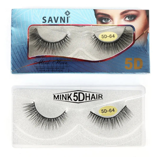 Savni 5D Professional Temporary Mink Hair Eyelash Extension 10 pairs Model 5D-64