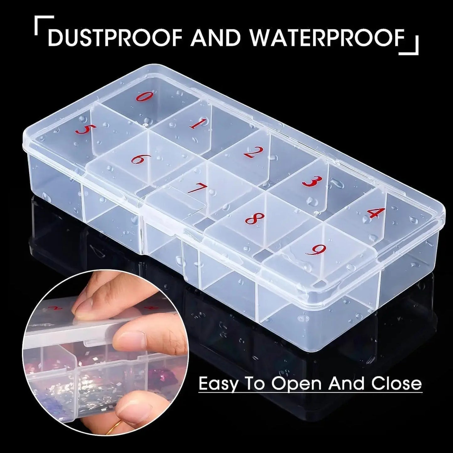 Empty Nail Tip Storage Box - Sizes 0 to 9