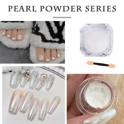 Pearl White Nail Chrome Powder - 1 piece