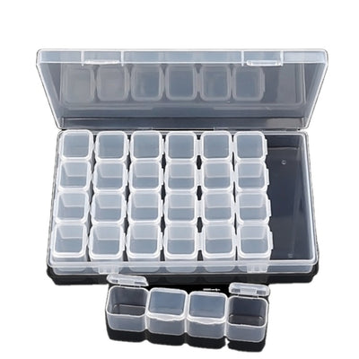 Plastic Nail Accessory Empty Storage Box with 28 Grids - Assorted Color